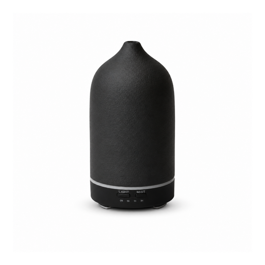 Svart ELONI aroma diffuser för eteriska oljor i matt design